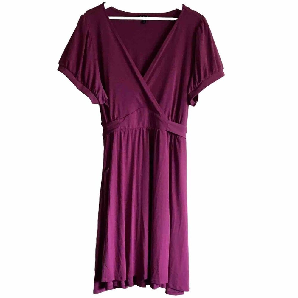 Torrid Womens Size 3X Short Sleeve Mini Studio Knit Surplice Dress Pockets - Picture 5 of 12